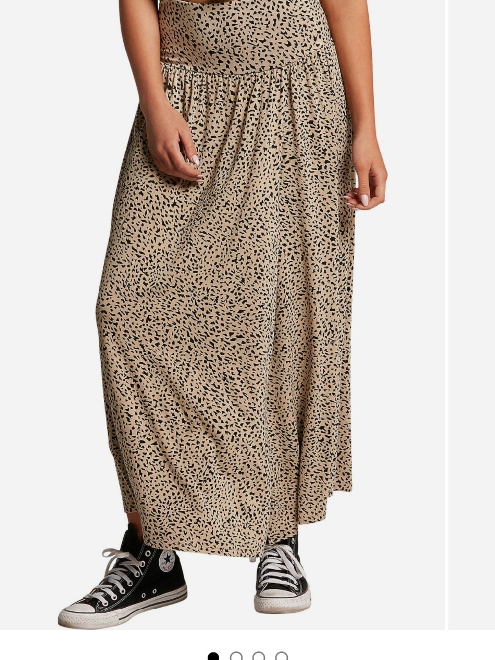 Women's Beige Printed Maxi Skirt - Casual Everyday Style